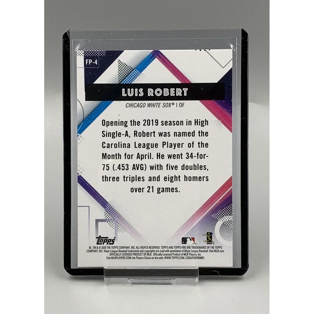 2020 Topps‎ Fire Luis Robert ROOKIE CARD #FP-4 - Chicago White Sox